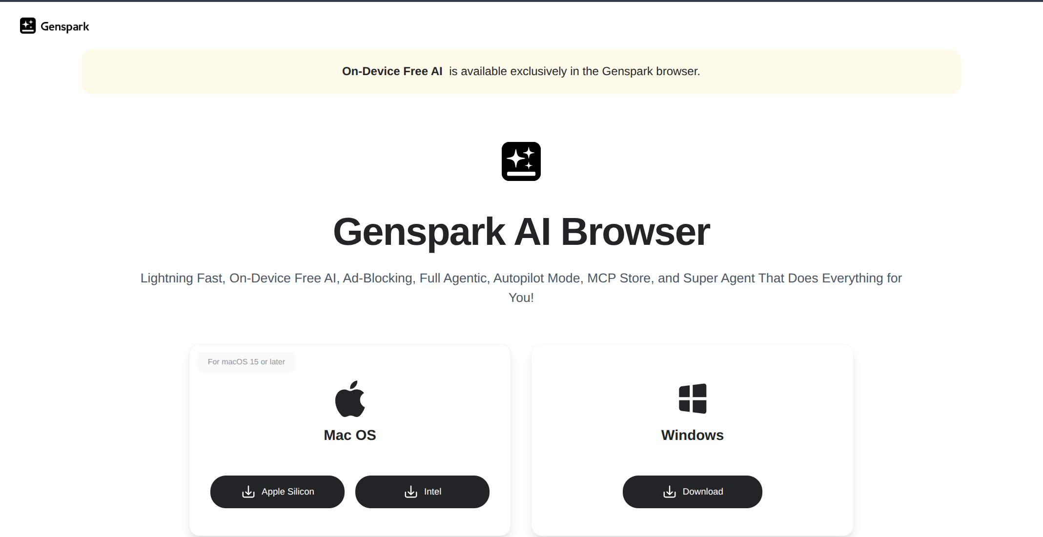Genspark AI Browser screenshot